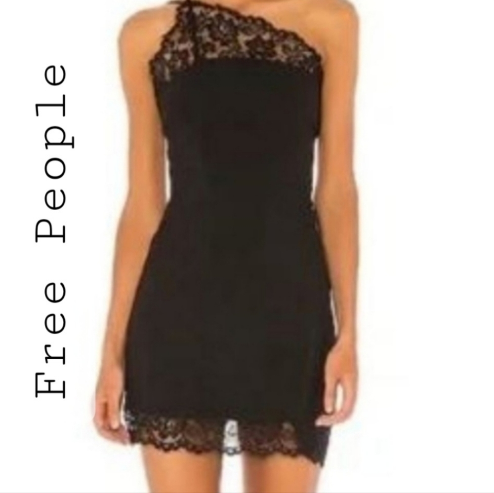Frre People Asymmetrical Slip Dress Black Size XS FP111 NEW